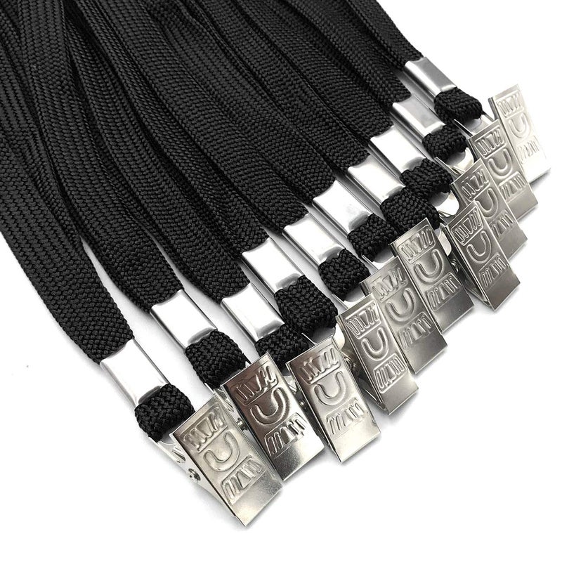 Beebel Black Lanyards 25 Pack Breakaway Lanyard Comfortable Neck Straps Premium Bulk Lanyards Badge Bulldog Clip - Image 2